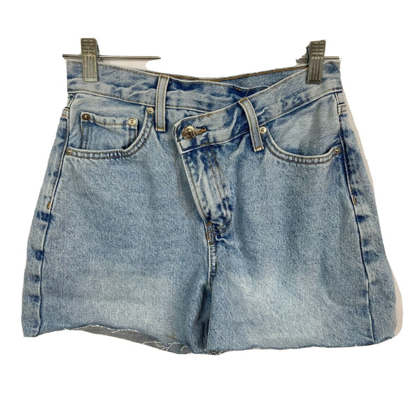 Forever 21 Pants - Forever 21 Shorts Womens Sz 24W Denim Blue Cut Off Criss Cross Front Cotton